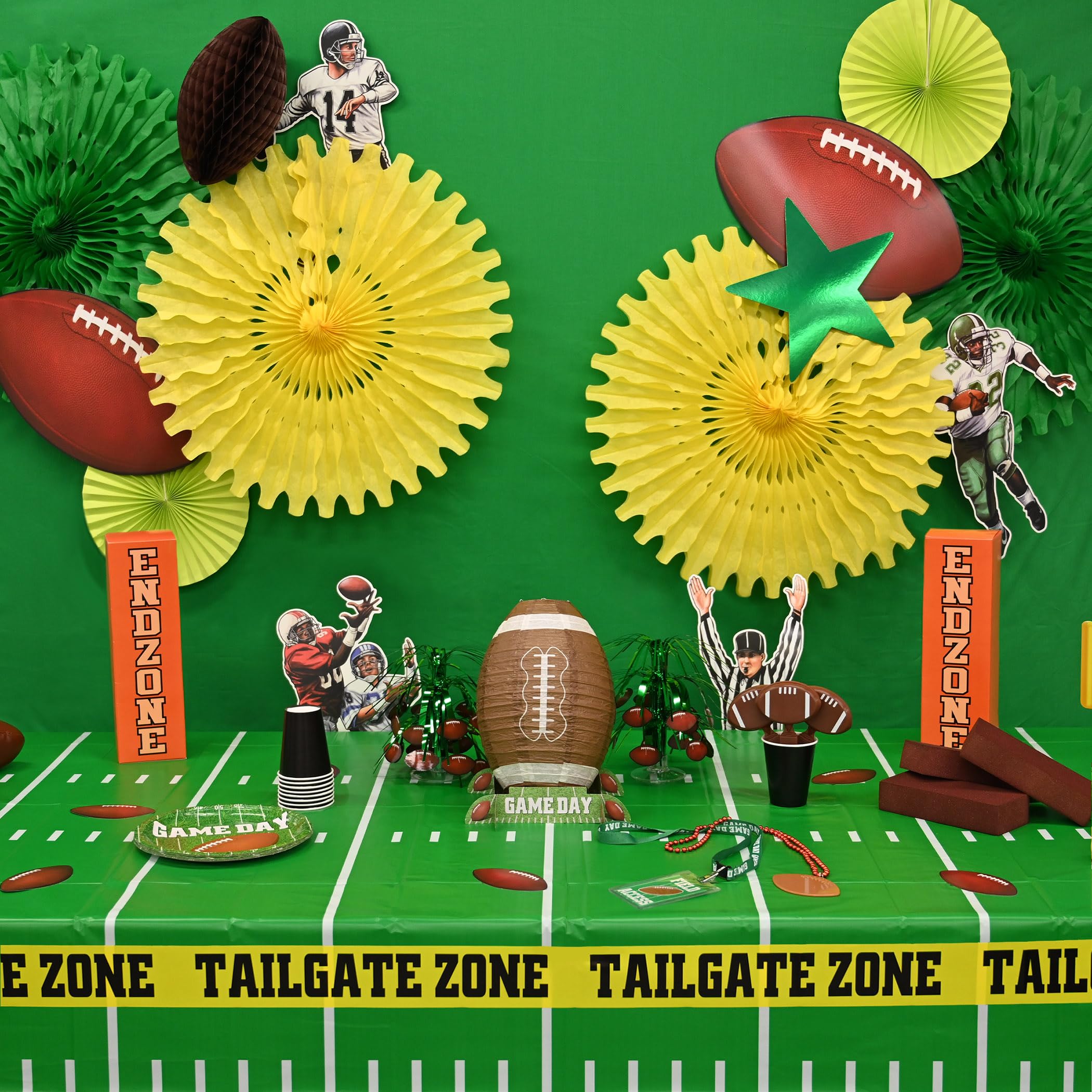 Beistle 3-Piece Plastic Tailgate Zone Party Streamers - Football Game Day Decorations for Sports Theme Parties, Tailgating & Homecoming Events