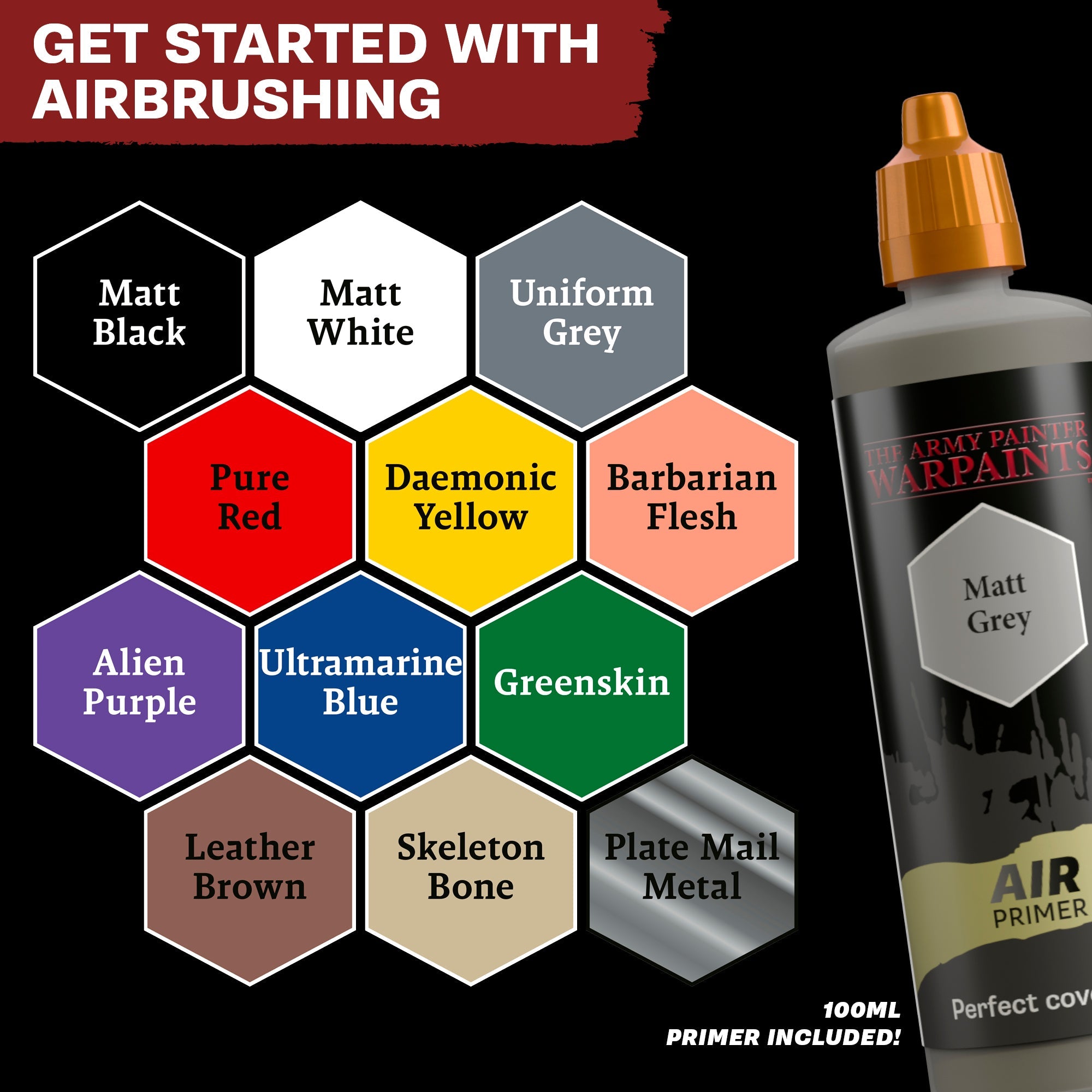 Warpaints Air Starter Set - Professional Airbrush Paint Kit for Miniatures & Models - Perfect for Hobbyists, Artists & DIY Projects