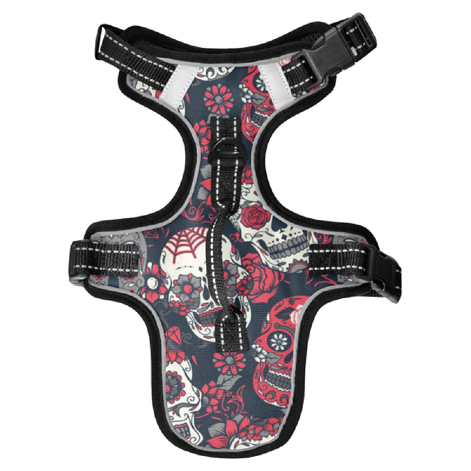 Xigua Skull Dog Harness - No Pull Reflective Pet Vest for Small & Medium Dogs with Nylon Handle | Breathable & Durable for Walking, Running & Outdoor Adventures