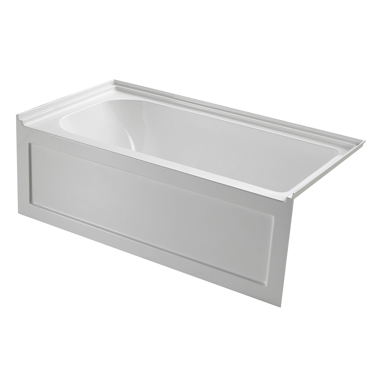 Aqua Eden VTAP6032R21A 60 Inch Acrylic Rectangular 3-Wall Alcove Bathtub with Anti-Skid Surface & Right Hand Drain - Glossy White - Perfect for Modern Bathrooms & Spa-Like Relaxation