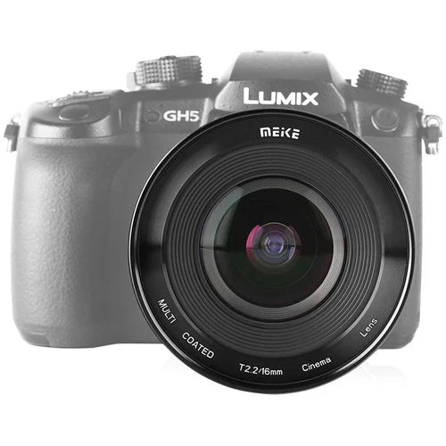 Meike 16mm T2.2 Cinema Prime Lens for MFT Cameras - Wide Angle Cine Lens for Filmmaking, Vlogging & Low Light Photography