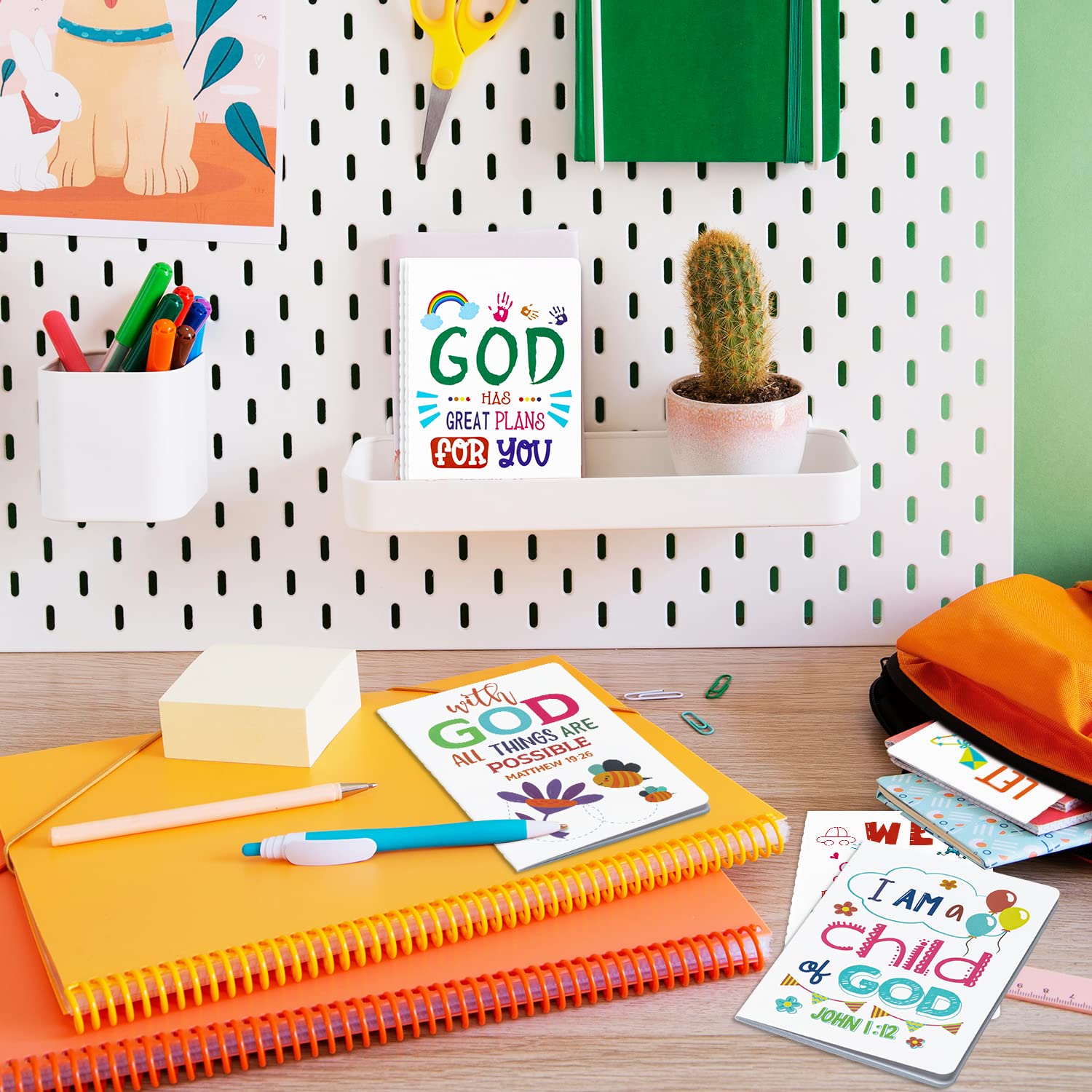 60Pcs Bible Verse Notepads for Kids - Colorful Christian Prayer Journals with Inspirational Scripture Quotes, Mini Pocket Notebooks for School, Office & Home Use - Perfect for Daily Devotion, Gift Giving & Faith-Based Activities