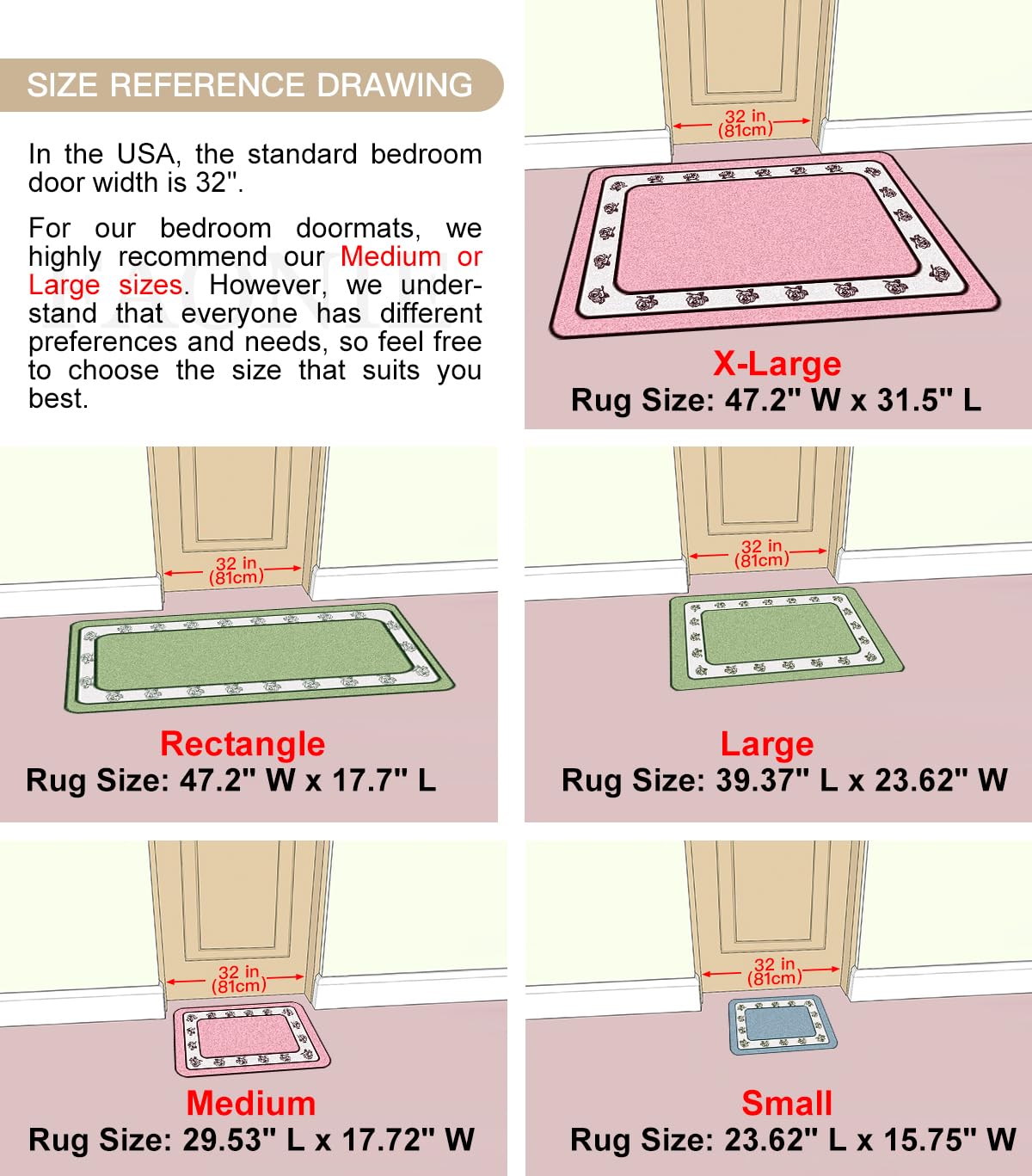 Floral Rose Shaggy Area Rug - Soft Non-Slip Bath Mat & Living Room Carpet, Light Green Large Size - Perfect for Bedroom Decor, Bathroom Shower & Cozy Home Flooring