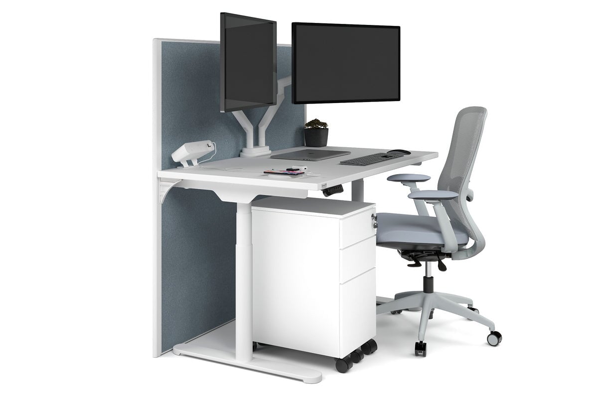 Flexi Premium Height Adjustable Single Workstation [1400L x 700W] - Ergonomic Standing Desk for Home Office, Gaming & Study - Electric Sit Stand Desk with Memory Function