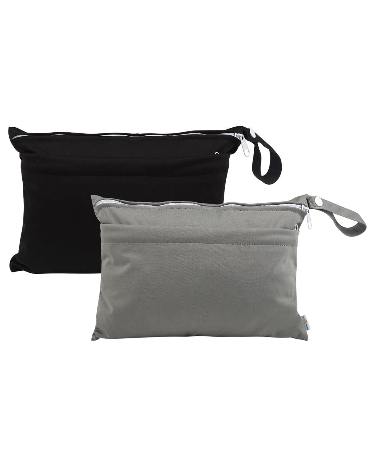 Babygoal Wet Dry Bags 2 Pack - Reusable Waterproof Diaper Bags for Baby Cloth Diapers, Swimsuits & Wet Clothes - Small Size 2L Travel Bags with Dual Zippered Pockets - Perfect for Beach, Pool, Gym & Daycare Essentials