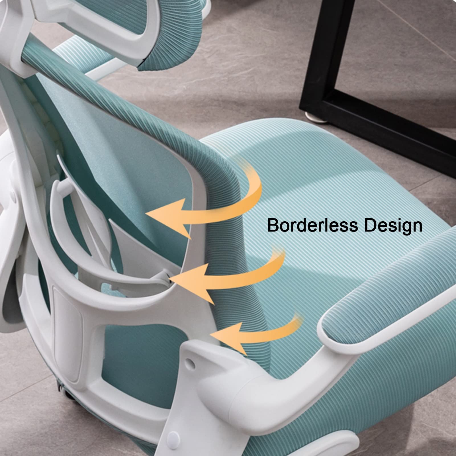 Ergonomic Home Office Chair - High Back Mesh Computer Chair with Lumbar Support & Tilt Function - Adjustable Height Gaming Chair for Adults & Kids - 150kg Weight Capacity - White - Perfect for Work, Study & Gaming