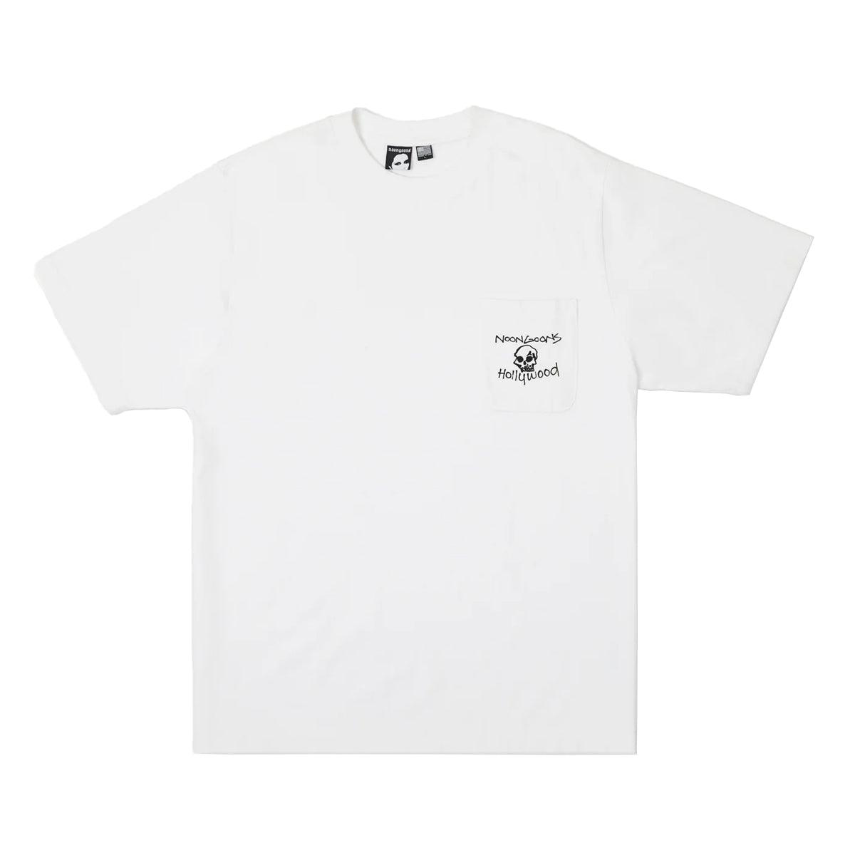 Hollywood Made Pocket T-Shirt for Men - Soft Cotton Pigment White Tee - Casual Wear, Street Style, Everyday Comfort