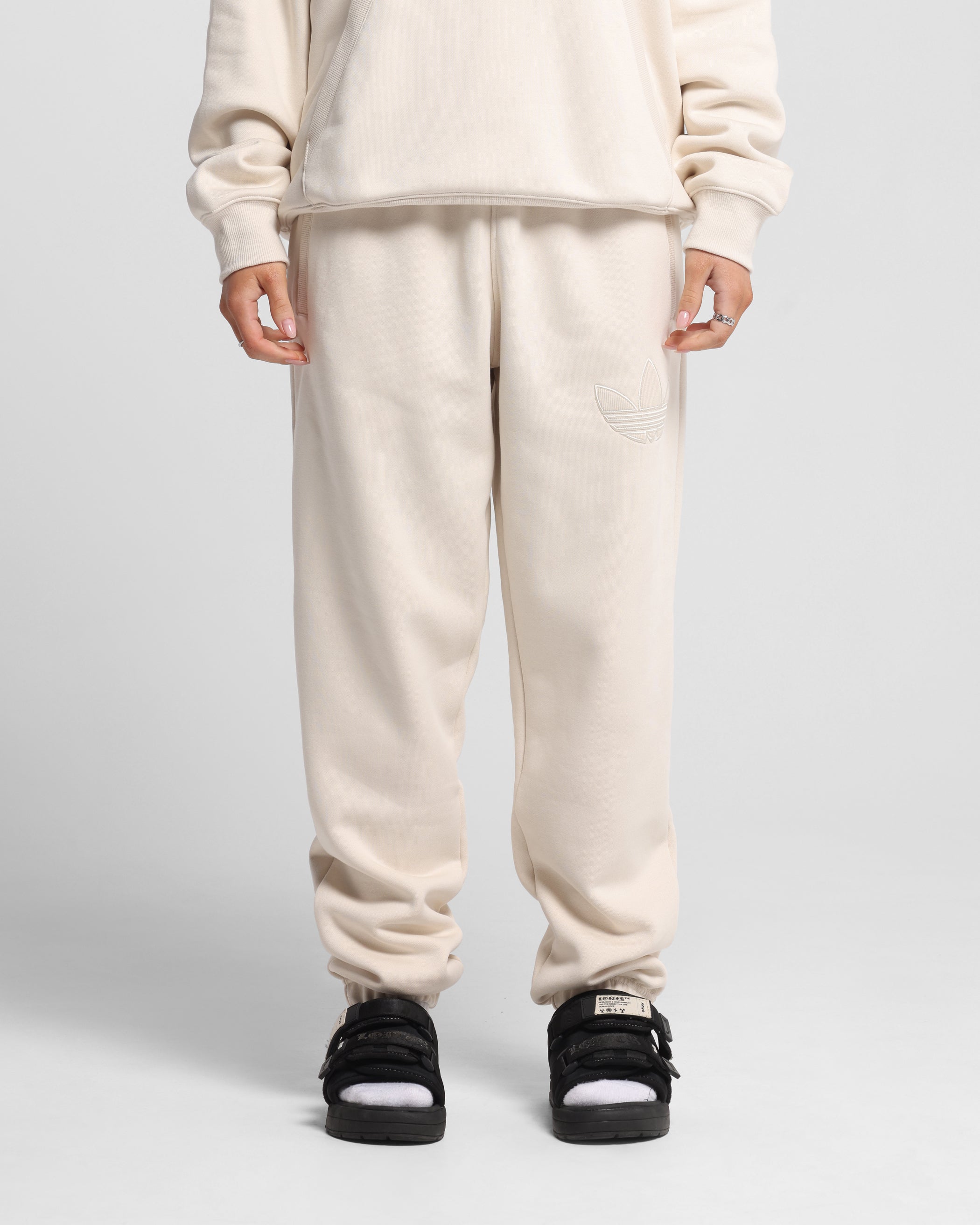 Adidas Originals 70's Fleece Joggers for Men - Soft Comfortable Athletic Pants, Wonder White - Perfect for Running, Gym Workouts & Casual Wear