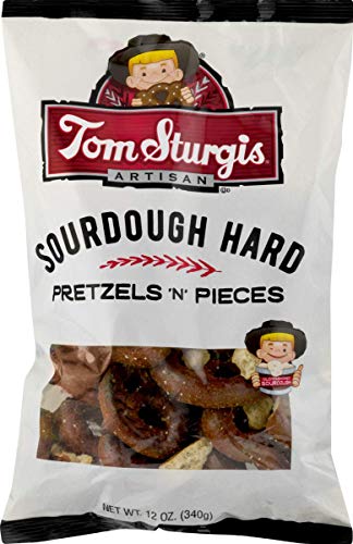 Tom Sturgis Sourdough Hard Pretzels 'N' Pieces - 12 oz. Bags (Pack of 3) | Crunchy Snack for Parties, Road Trips & Healthy On-the-Go Eating