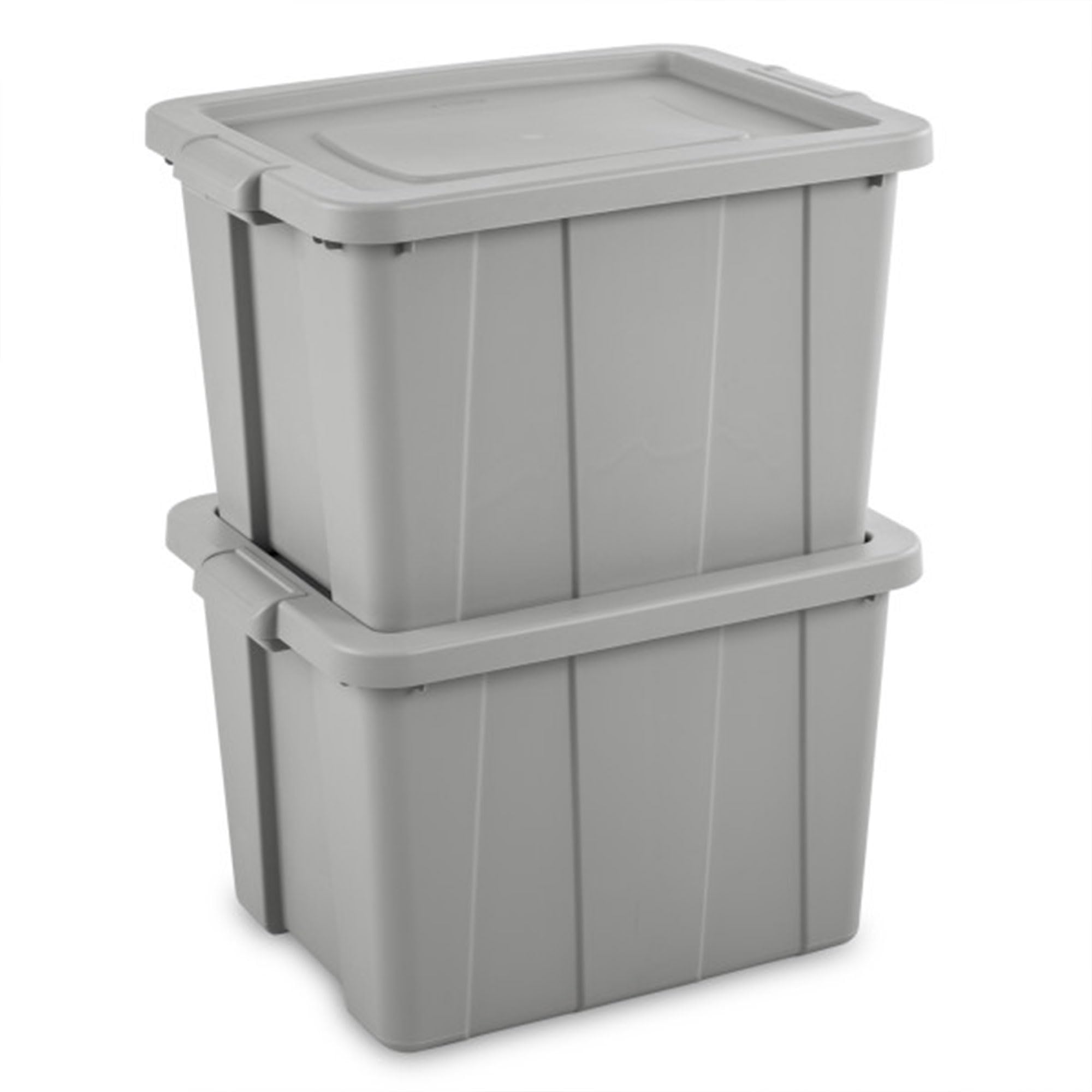 Sterilite 16786A06 Tuff1 18 Gallon Stackable Storage Bins with Lids - 18 Pack, Gray - Heavy Duty Plastic Containers for Basement, Garage, Attic Organization & Home Storage Solutions