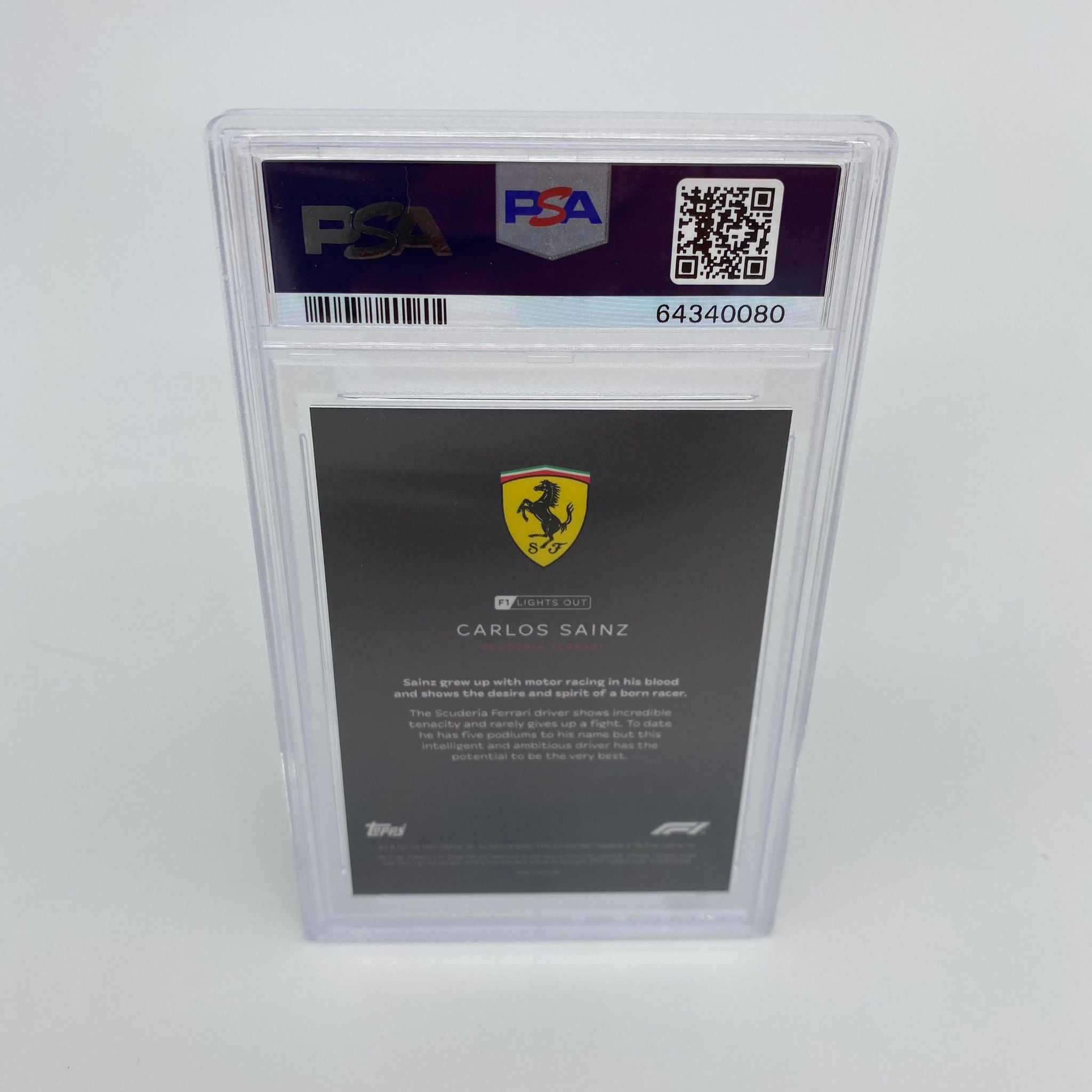 PSA 9 Graded 1/5 Carlos Sainz Rainbow Foil F1 Racing Card - Collectible Memorabilia for F1 Fans & Sports Card Enthusiasts | Perfect for Display, Trading, and Investment