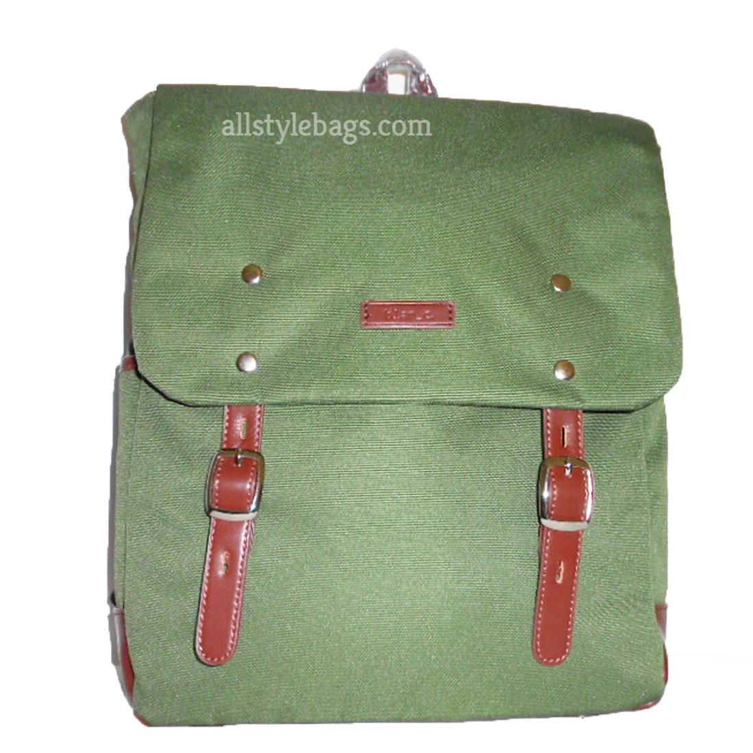 Durable Green Canvas School Backpack with Laptop & Tablet Sleeve - Multiple Pockets for Students, Work & Travel - Perfect for College, Office & Daily Commute
