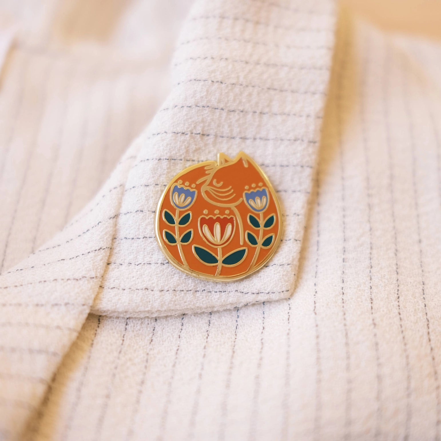 Cat Nap (Orange) Enamel Pin - Cute Cat Lover Accessory for Backpacks, Jackets & Denim - Perfect Gift for Pet Owners