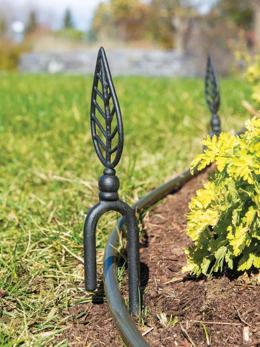 Gardener's Supply Company Leaf Hose Guide Set of 4 - Protects Garden Beds from Hose Damage, Decorative Garden Hose Holder | Perfect for Lawn Care, Flower Beds & Landscaping