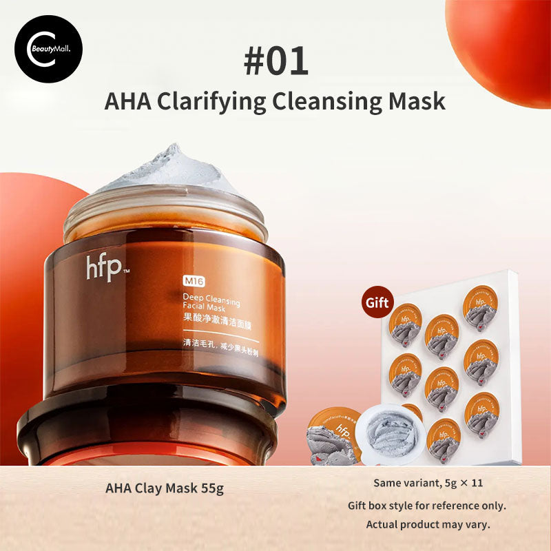 HFP Triple Acid Clay Mask - Deep Pore Cleansing & Exfoliating Face Mask for Acne & Blackheads - Perfect for Oily & Combination Skin - Use for Weekly Detox & Glowing Skin Routine