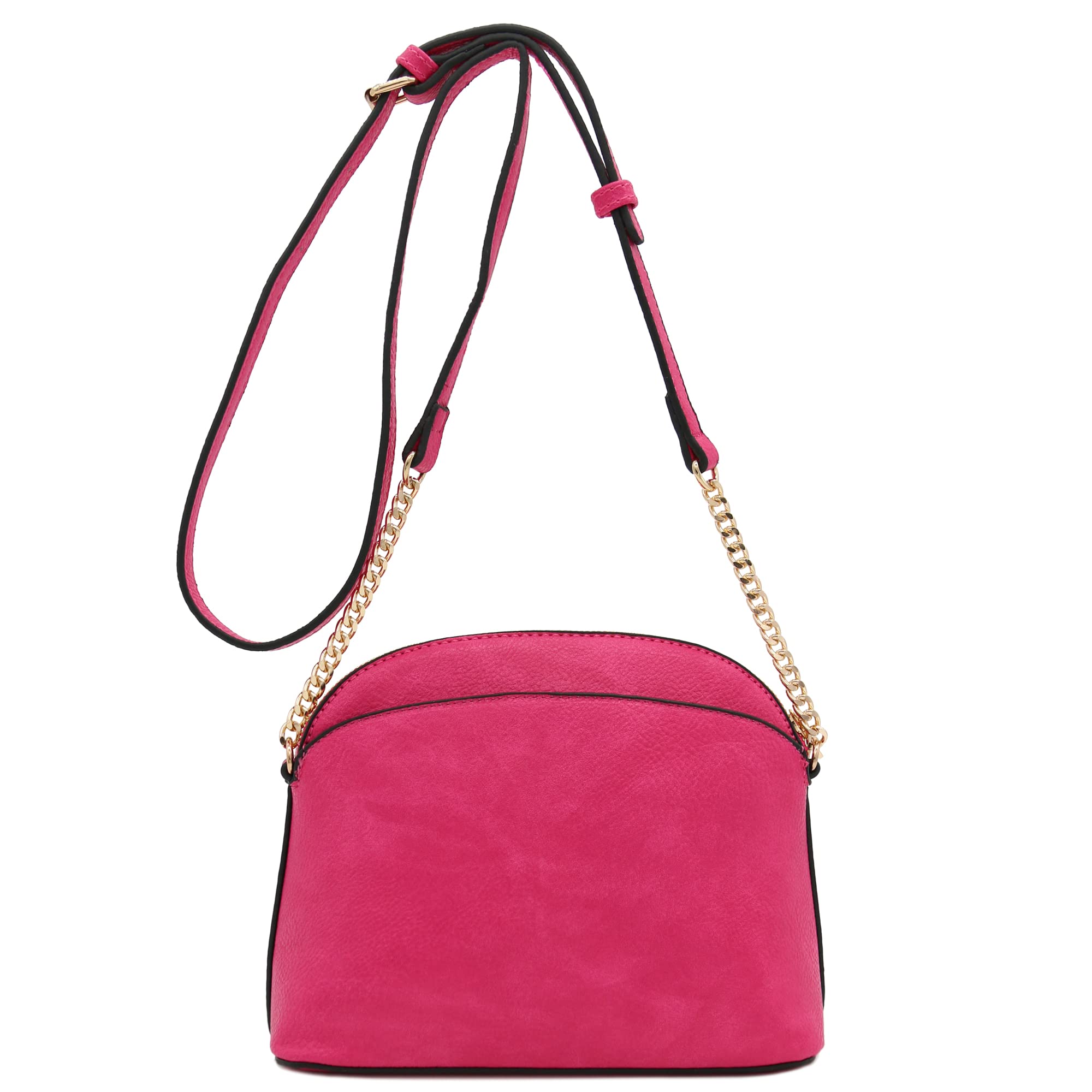 Stylish Faux Leather Small Dome Crossbody Bag with Adjustable Chain Strap - Perfect for Everyday Use, Shopping & Travel Accessories