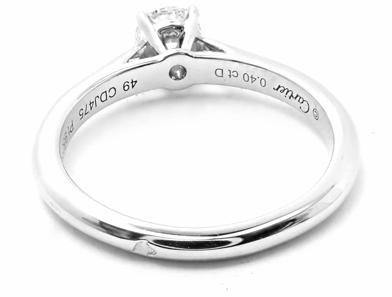 Authentic Cartier Platinum 0.40ct VVS1/G Diamond Solitaire Engagement Ring for Women - Luxury Wedding Proposal Jewelry Gift for Her