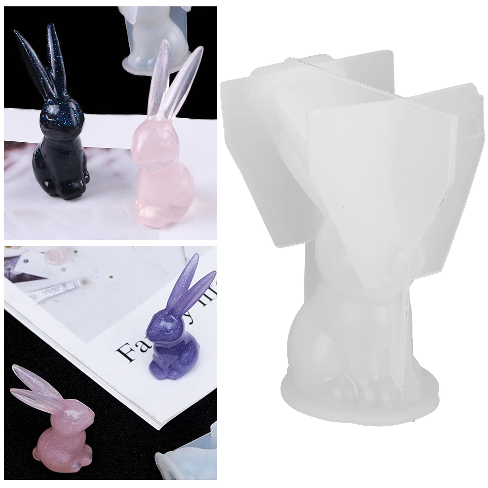 Premium Rabbit Resin Molds for Cake Decorations - Flexible Long Ears Animal Silicone Molds for DIY Chocolate, Resin Crafts, Soap Making - Perfect for Easter, Birthday Parties & Home Decor
