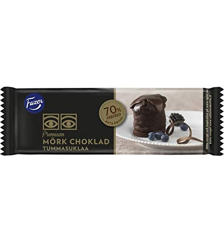 Fazer Premium 70% Dark Baking Chocolate Bars - 10 Pack (100g Each) for Baking, Cooking & Dessert Making