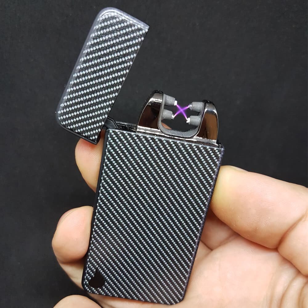 Flame X USB Rechargeable Windproof Arc Lighter - Carbon Fiber for Camping & Outdoor
