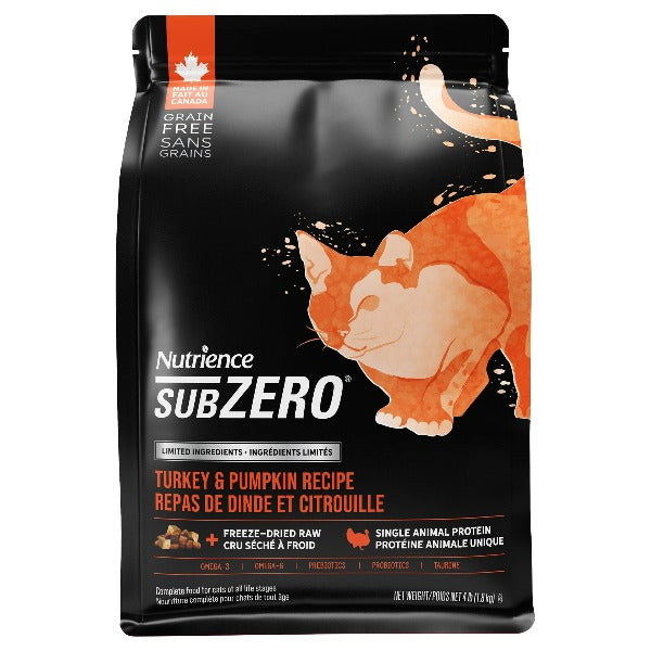 Nutrience SubZero Turkey & Pumpkin Limited Ingredient Dry Cat Food - Grain-Free, High-Protein Formula for Sensitive Stomachs - Perfect for Indoor Cats & Allergies Relief