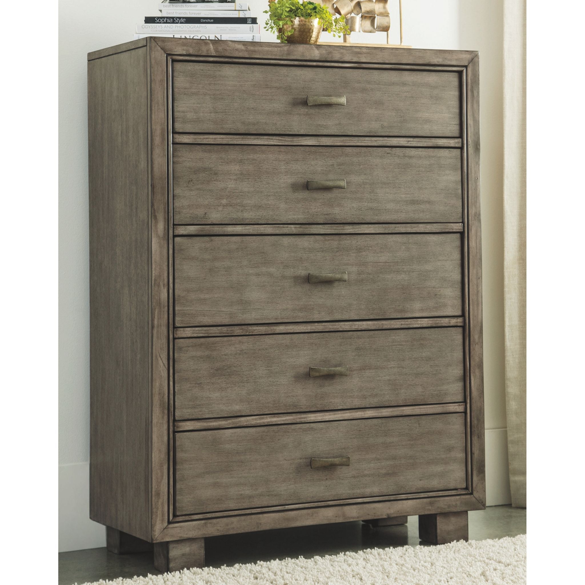 Arnett Gray Chest - Stylish and Durable Storage Solution for Bedroom, Living Room, or Office Organization