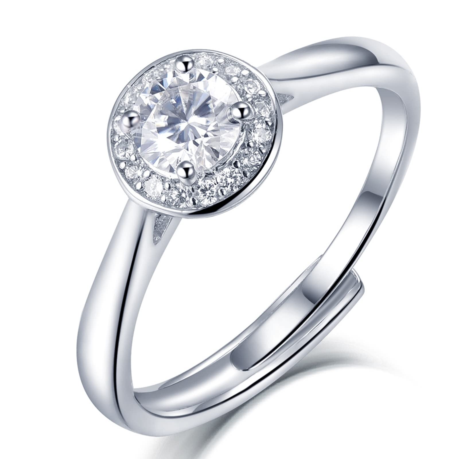 Elegant Sterling Silver & White Gold Rings for Women - Round Zirconia Wedding Bands, Anniversary & Engagement Rings - Perfect for Bridal Jewelry, Gift Giving & Special Occasions