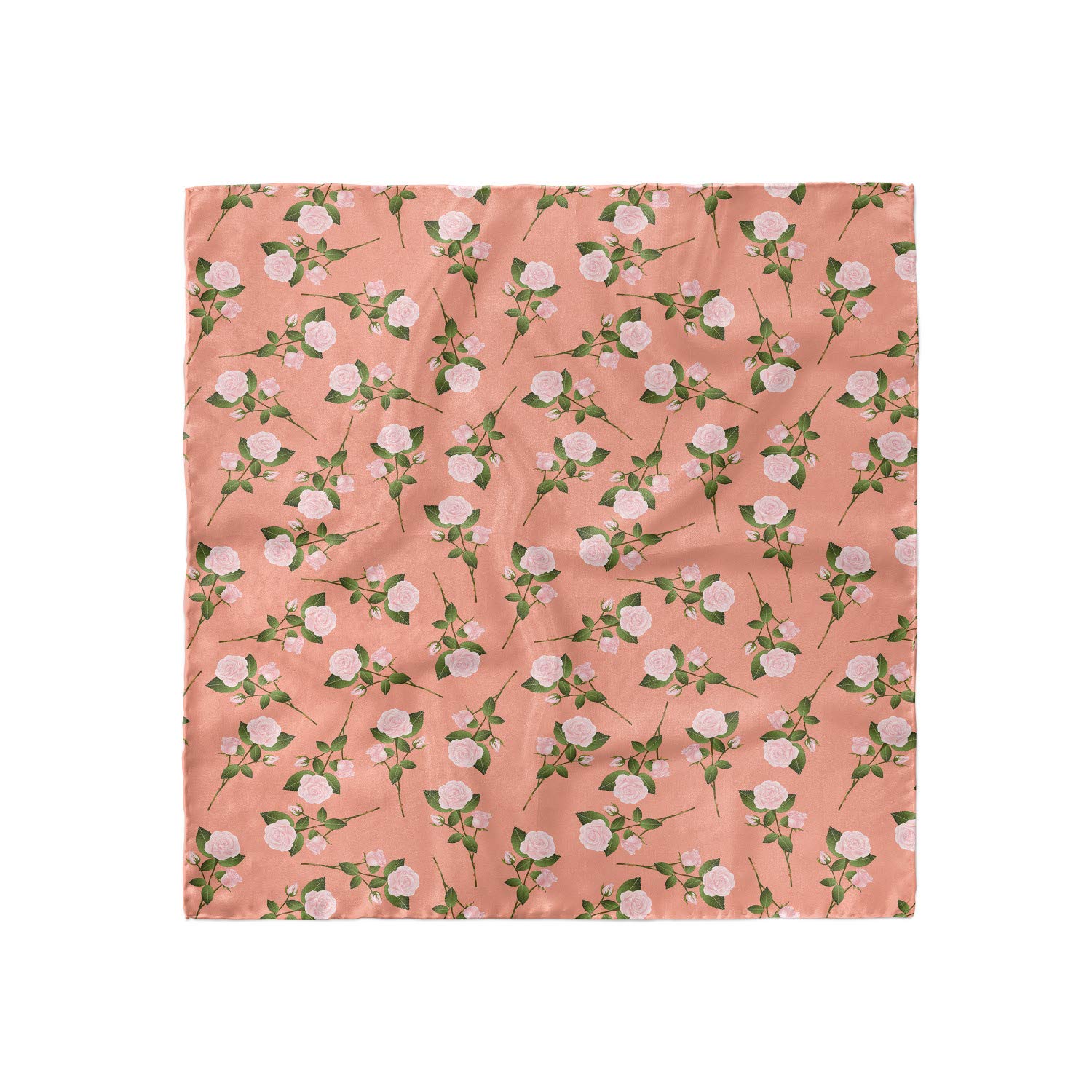 Ambesonne Floral Hair Scarf - Rose Bouquet Print Head Wrap for Women | Boho Chic Headband, Beach Cover Up, Summer Fashion Accessory