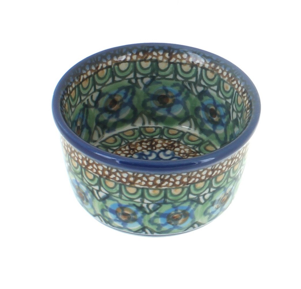 Blue Rose Polish Pottery Mardi Gras Small Deep Ramekin - Handcrafted Ceramic Bowl for Desserts, Dips & Serving - Perfect for Parties, Entertaining & Home Decor