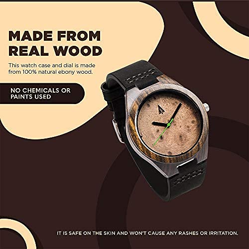 Men's Wooden Watch - Japanese Miyota Movement, Leather Strap - Stylish & Durable for Everyday Wear