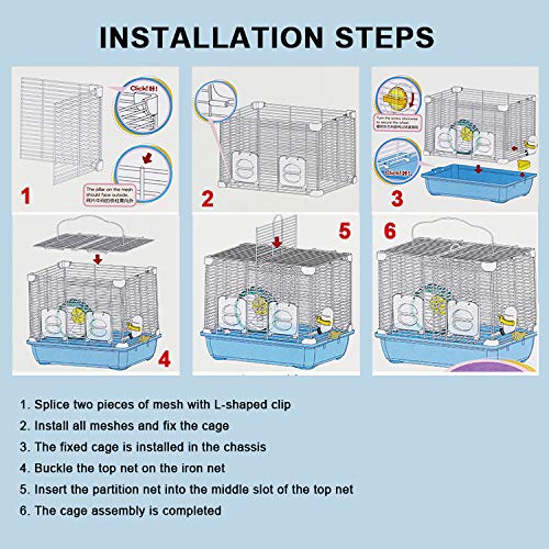 Premium Hamster Cage - Spacious Double Room Luxury Villa for Golden Bear, Flower Branch Hamsters | Durable Hamster House with Accessories & Toys | Perfect for Small Pet Habitat, Play & Rest Areas