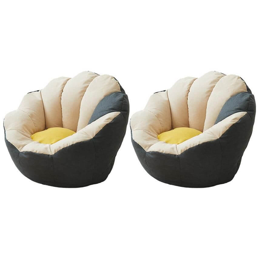 Minimalist Solid Lemon Yellow Cotton Blend Papasan Chair with Removable Slipcover & Sewn Pillow - Cozy Accent Chair for Living Room, Bedroom, or Reading Nook - Perfect for Relaxation and Home Decor