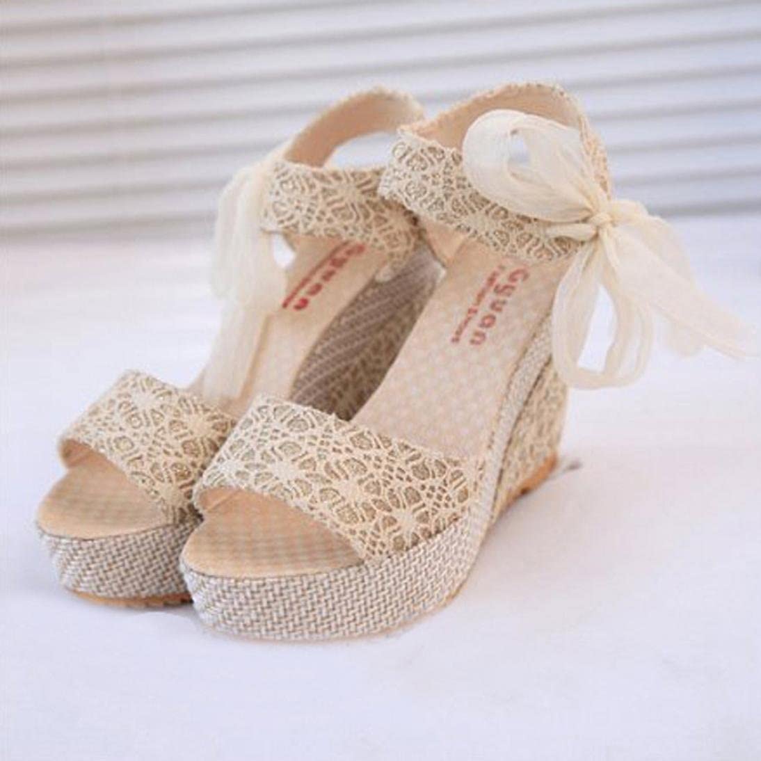 Zhouyf Women's Wedge Sandals with Butterfly Ankle Strap - Open Toe Platform Dressy Sandals for Summer | Perfect for Beach, Vacation, and Casual Outings