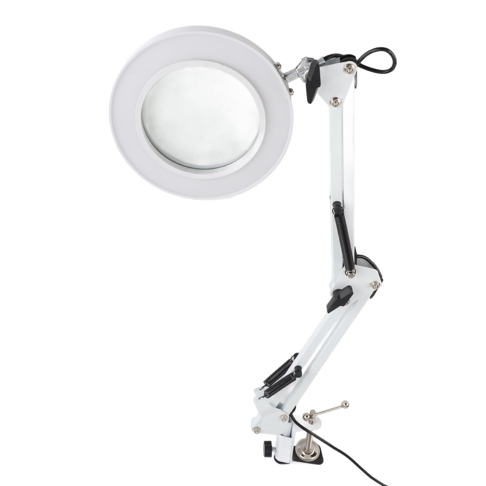 Dioche 5X Magnifying Glass Lamp with LED Light - Adjustable Clip-On Desk Lamp for Reading, Nail Art, Beauty & Close Work | USB Powered Magnifier Light for Crafts, Jewelry Repair & Hobbies