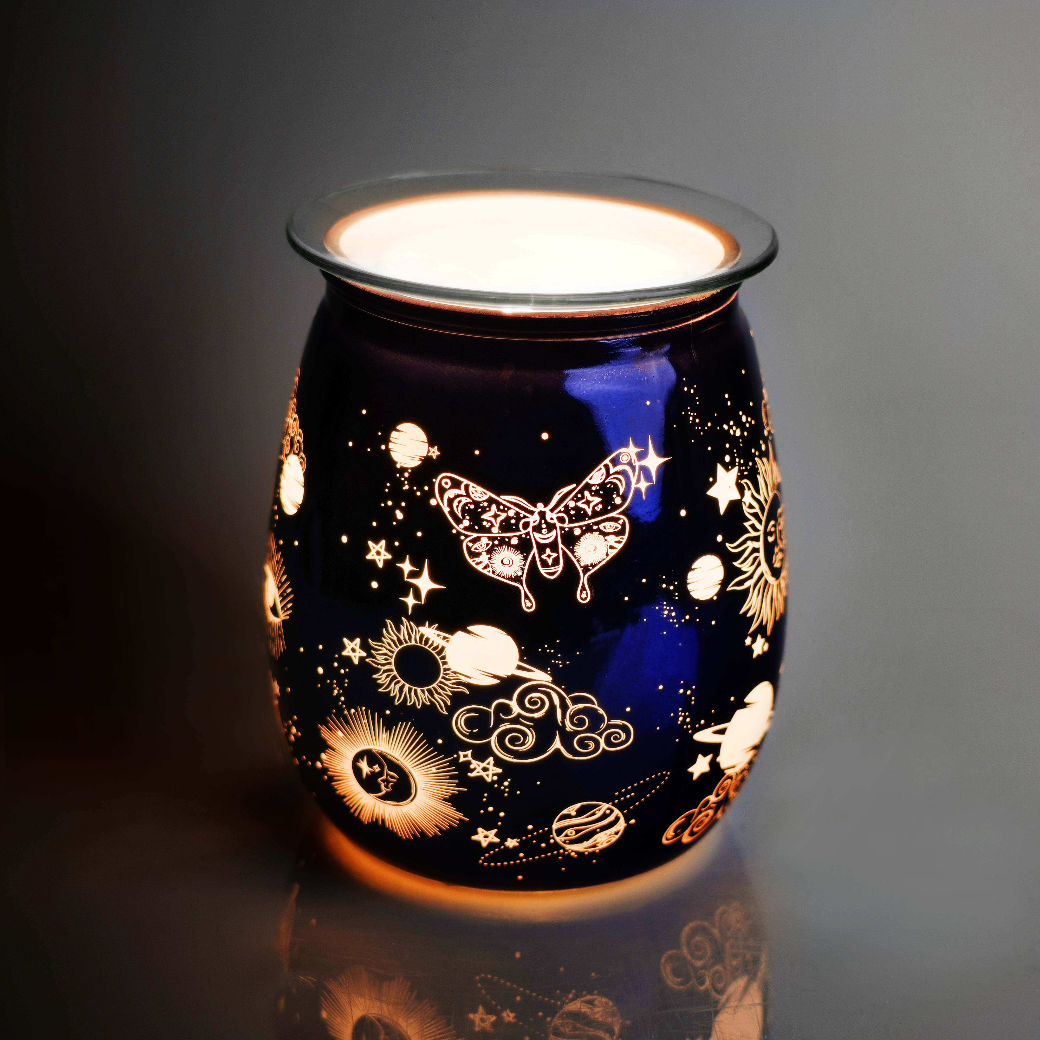 Celestial Electric Wax Warmer - Midnight Blue Aromatherapy Diffuser for Home, Office & Spa Relaxation