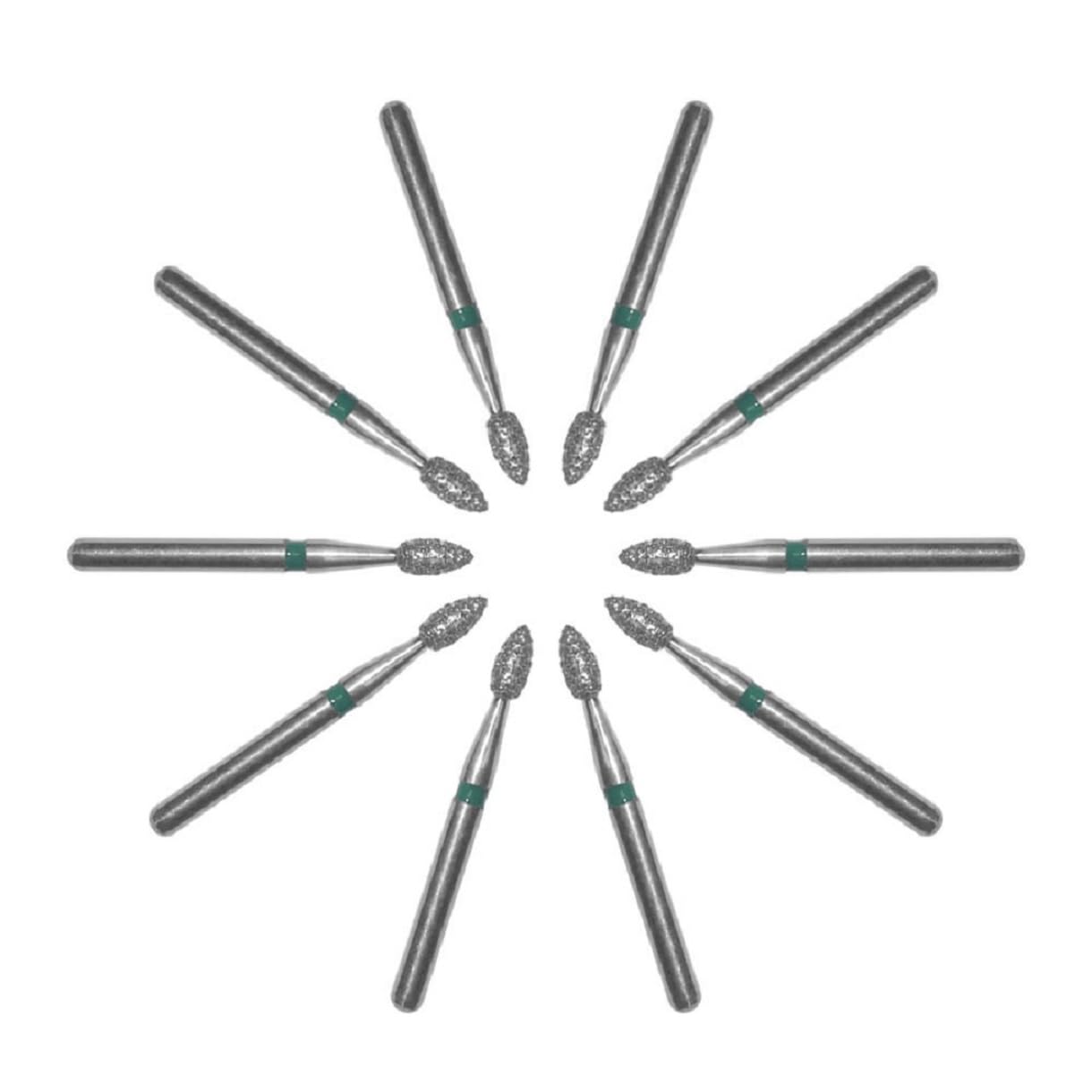 100Pcs Diamond Burrs FG Rotary File Burs for Rotary Grinder Tools - 10 Packs of Grinding & Polishing Bits for Metal, Wood, Glass (FO32C) - Perfect for DIY Crafts, Jewelry Making & Metalworking Projects