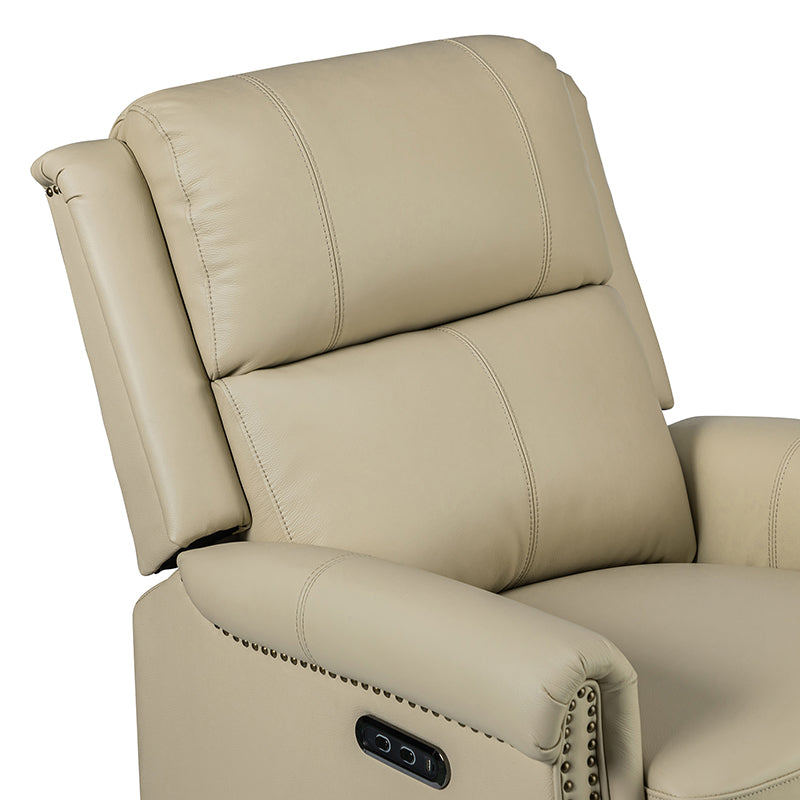 Kaietan Genuine Leather Power Rocking Recliner Chair - Adjustable Electric Massage Recliner Sofa for Living Room, Home Theater & Office Relaxation