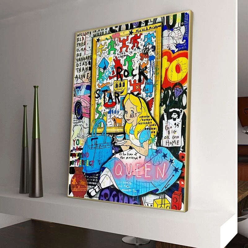 Alice in Wonderland Canvas Art - Whimsical Wall Decor for Living Room, Bedroom & Nursery | Dreamy Adventures Inspired by Lewis Carroll