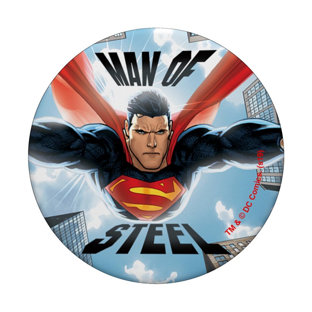 Superman Man of Steel PopSockets Standard PopGrip - Swappable Phone Grip & Stand for iPhone, Samsung, Smartphones - Perfect for Fans, Collectors & Daily Use