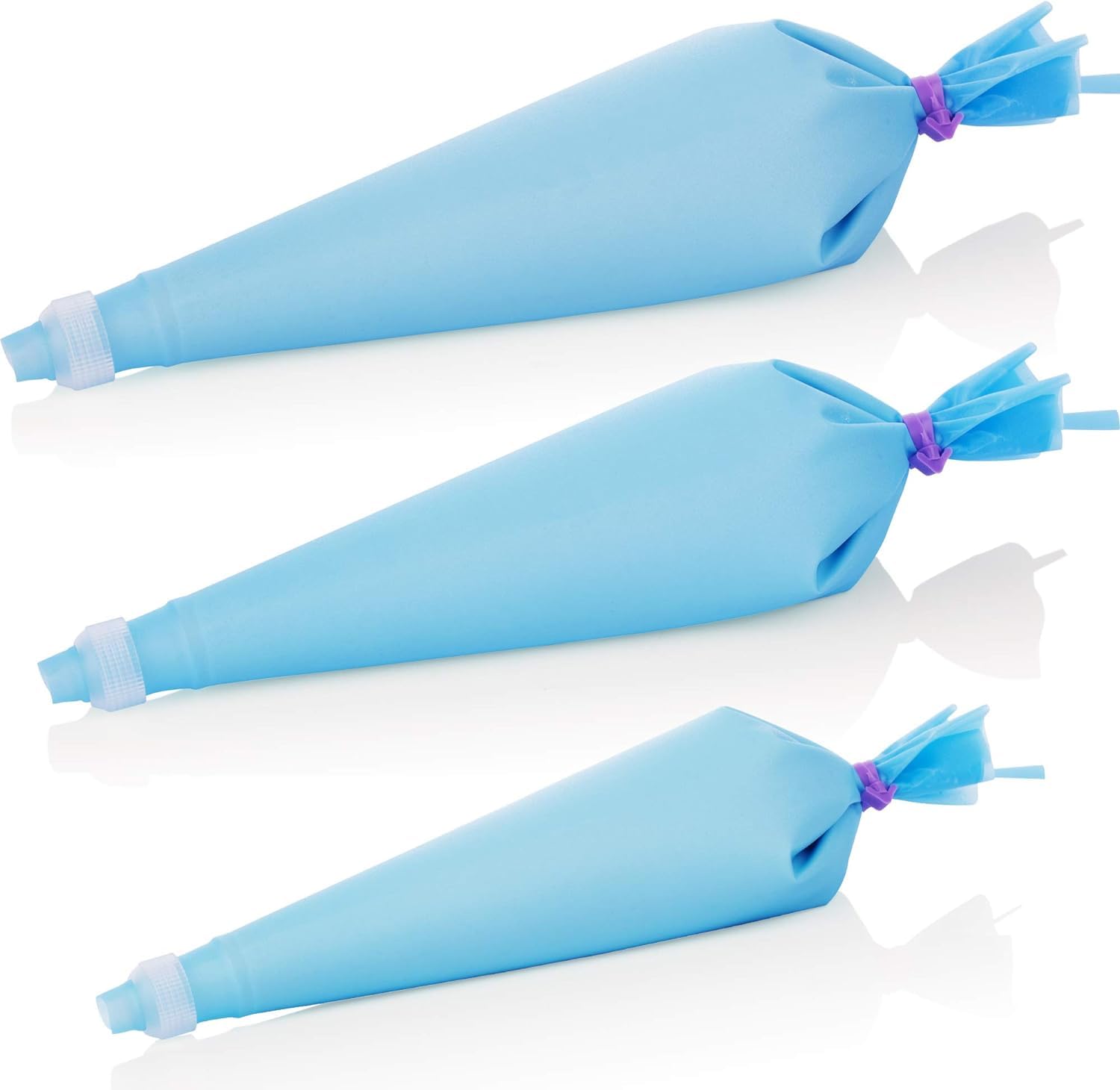 Reusable Silicone Piping Bags Set - 3 Sizes (12