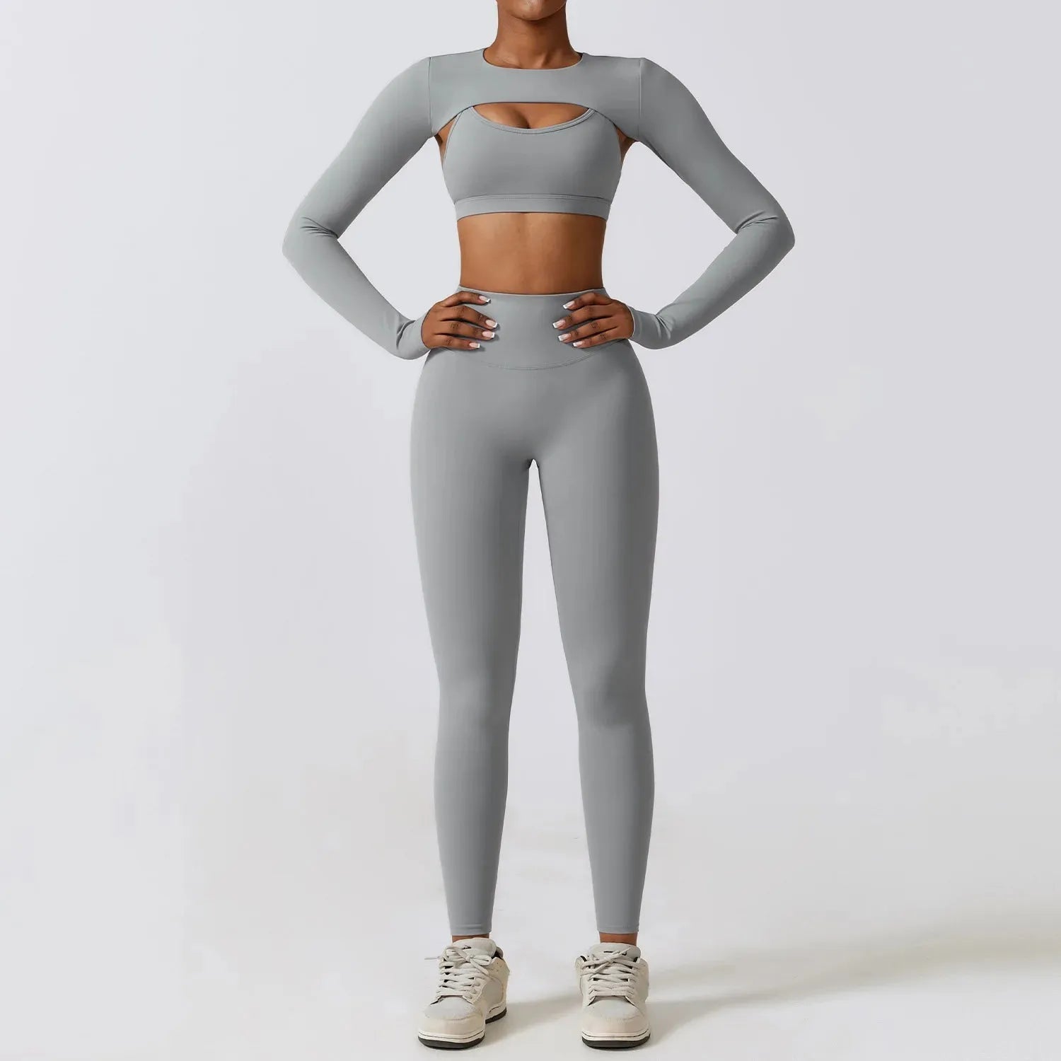 Women's 2/3-Piece Workout Outfits - High Waist Yoga Pants & Stretch Sports Bra Set - Gym, Running & Fitness Activewear - Perfect for Yoga, Pilates & Home Workouts