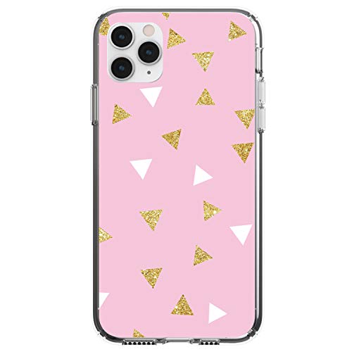 Pink & Gold Print - Triangles Pattern On Clear Case