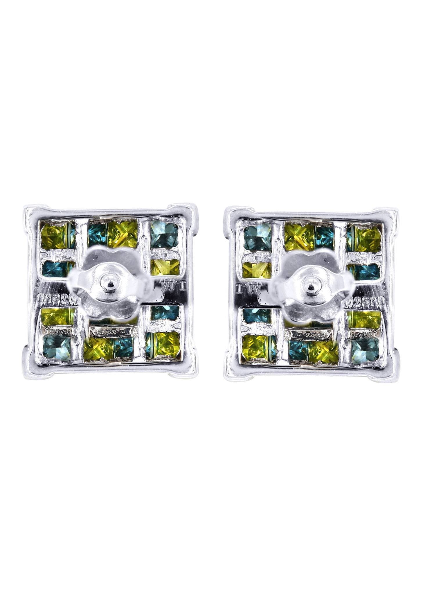 1.96 Carats 14K White Gold Diamond Stud Earrings for Men - Perfect for Weddings, Gifts & Formal Occasions