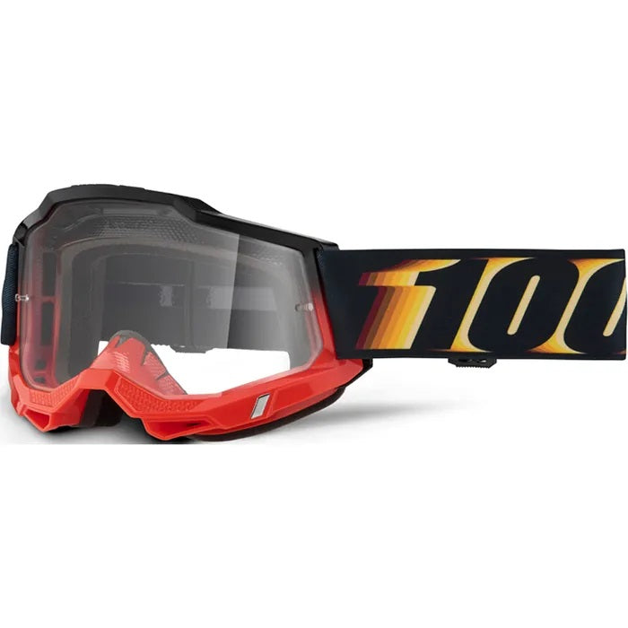 100% Accuri 2 MX Goggles with Clear Lens - Dirt Bike, ATV & Motocross Protective Eyewear for Off-Road Riding & Racing