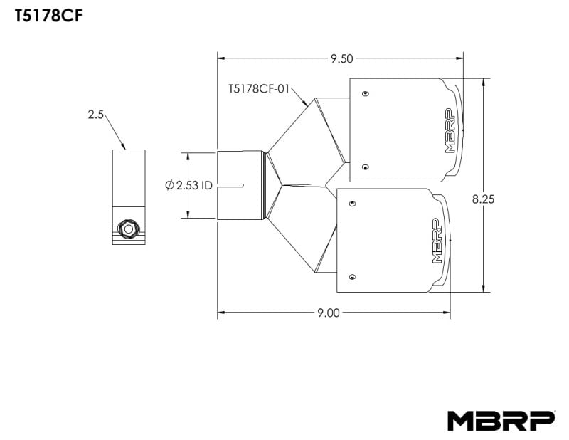 MBRP T5178CF Carbon Fiber Exhaust Tip - High Performance Car Exhaust System for Trucks & SUVs | Enhances Engine Sound & Vehicle Appearance | Perfect for Off-Roading & Custom Car Builds