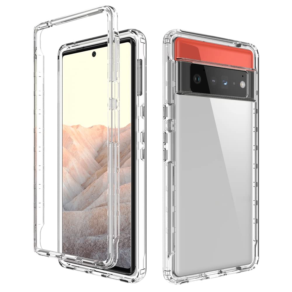 Google Pixel 6 Pro Phone Case - Clear Gradient PC+TPU Protective Cover for Daily Use