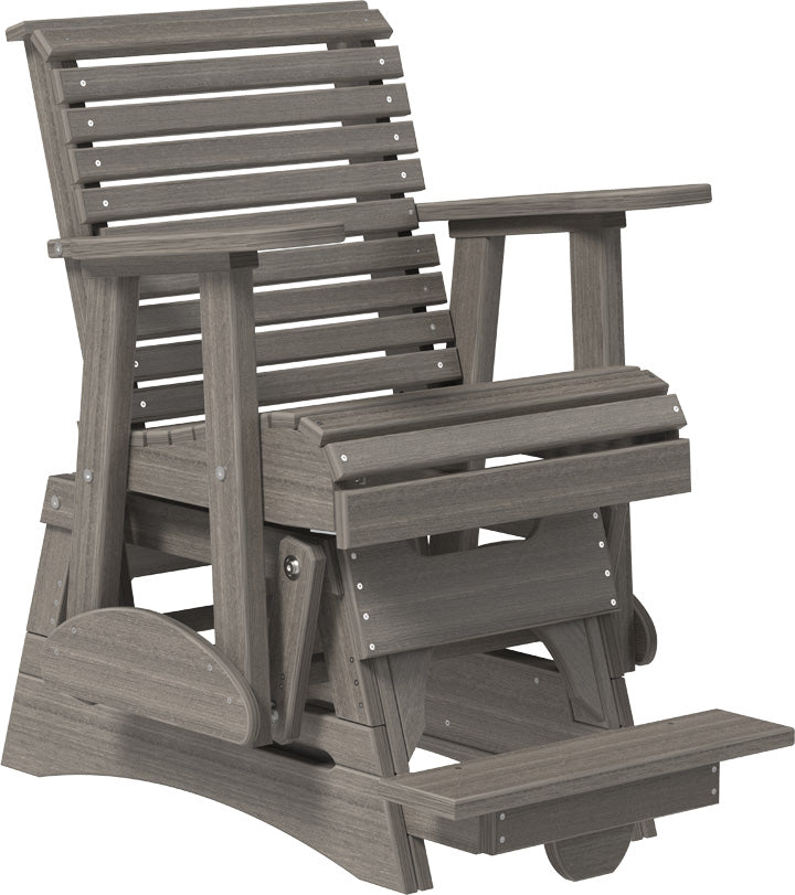 LuxCraft 2-Foot Plain Balcony Glider Chair - Outdoor Patio Furniture for Relaxing on Porch, Deck or Garden