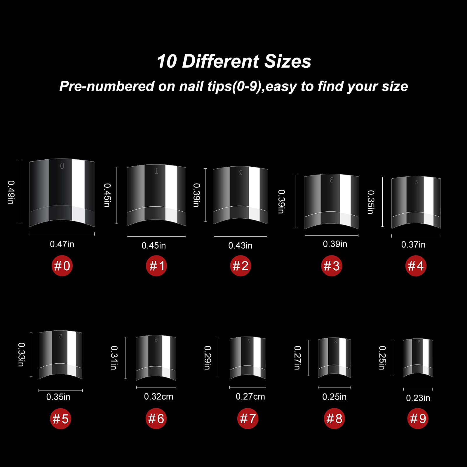 TOEDO 1000PCS Clear Short Acrylic Nail Tips - Half Cover False Press on Nails for Salon & DIY Nail Art - Perfect for Manicures, Pedicures & Home Nail Extensions