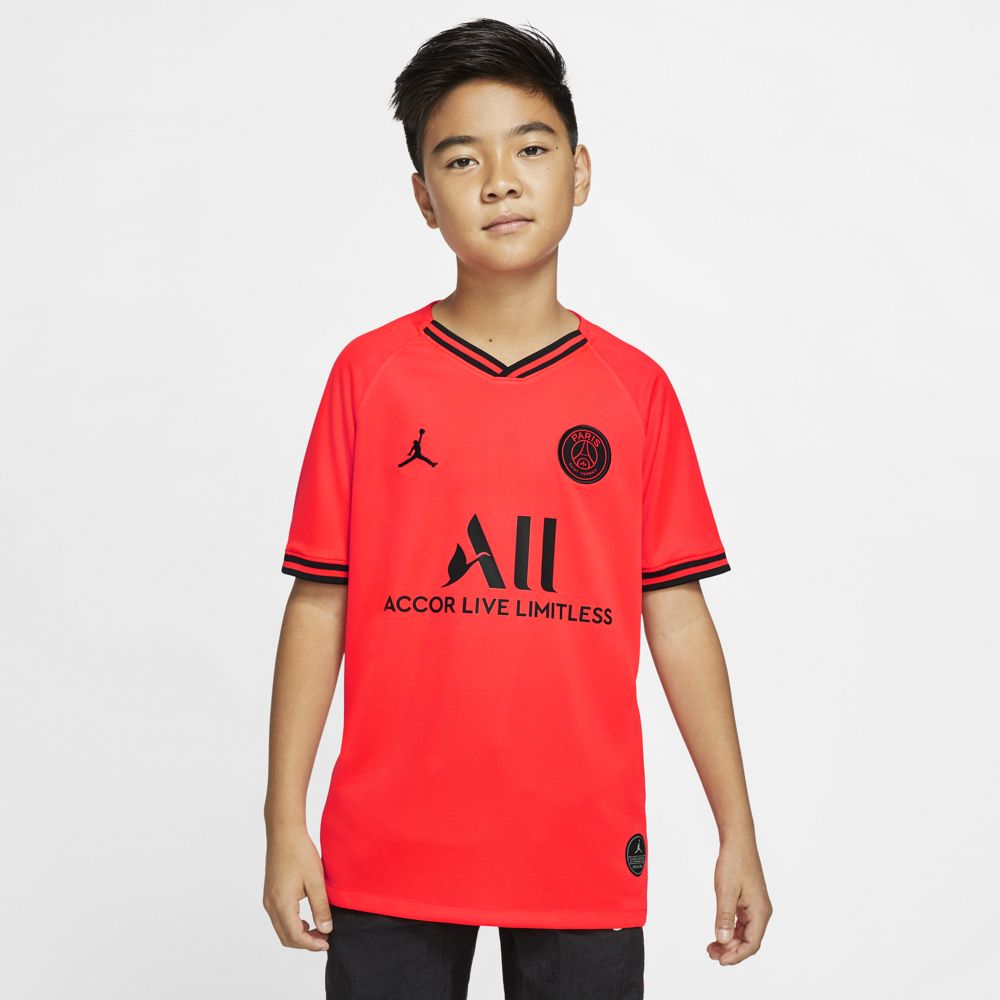 Nike Jordan x Paris Saint Germain 2019/20 Stadium Away Big Kids' Soccer Jersey - Authentic PSG Football Shirt for Youth - Perfect for Match Day, Training & Fan Support