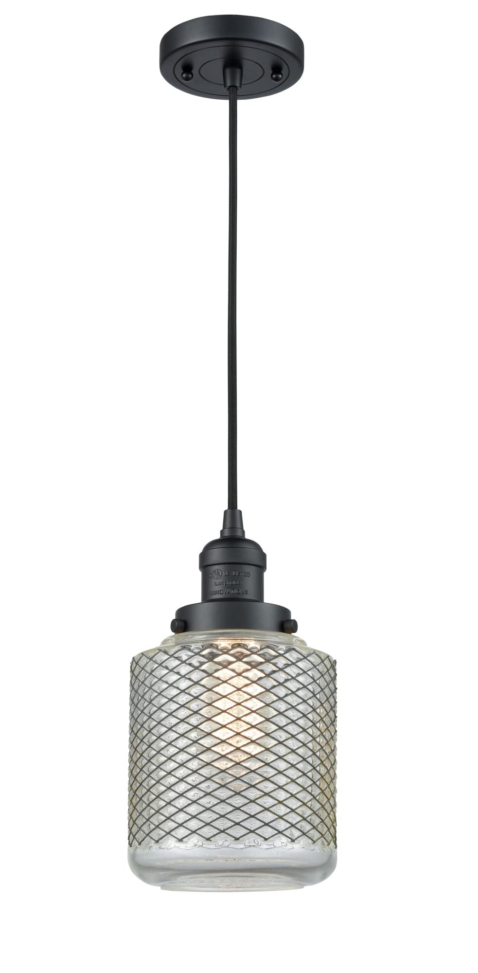 Innovations 201C-OB-G262 Oil Rubbed Bronze Mini Pendant Light - Single Bulb Hanging Fixture for Kitchen Island, Dining Room, or Entryway Lighting